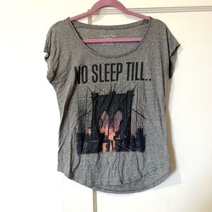 Gray Graphic T-Shirt with City Print
